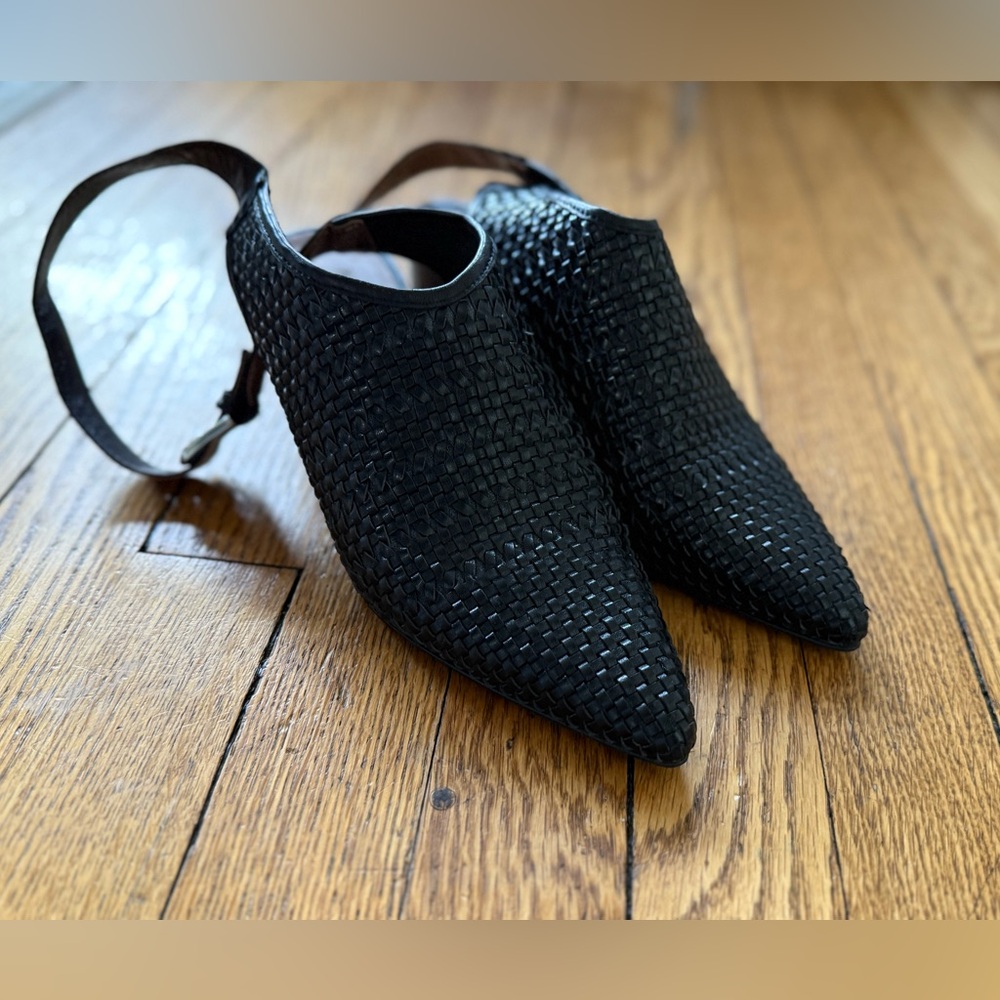 Topshop Woven Slingback Boots - Size 37